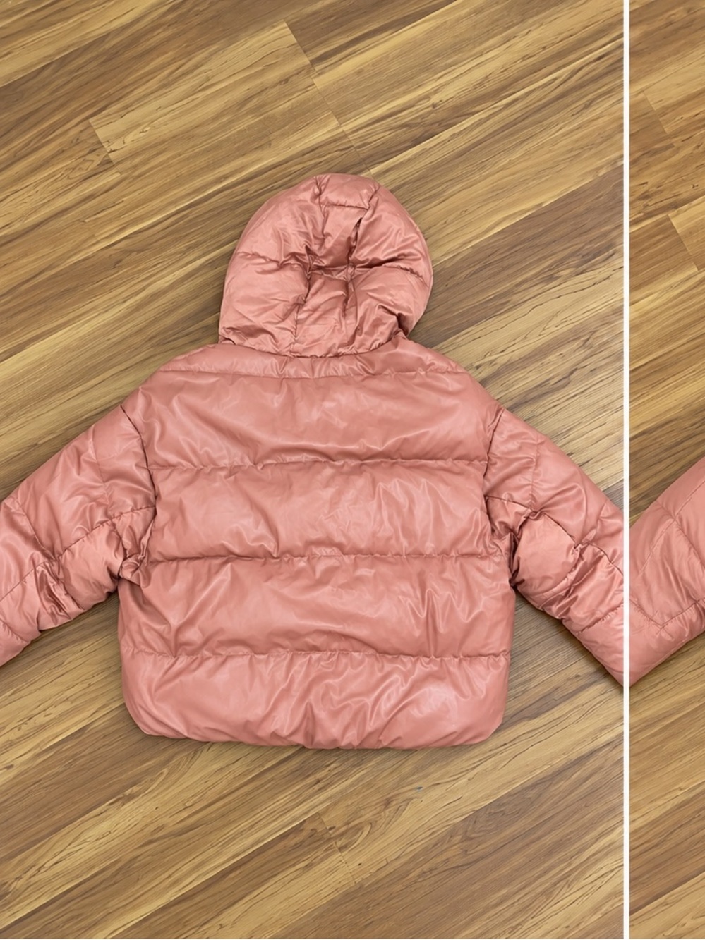 Zara Hooded Puffer Jacket - Dusty Rose Pink